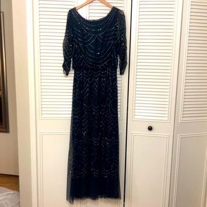 Adrianna Papell beaded navy gown!